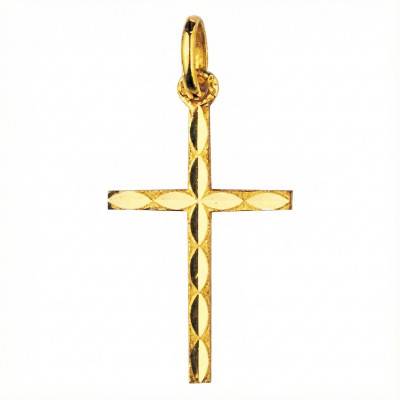 Gold-Plated Faceted Cross, 18x12mm - Emanessence