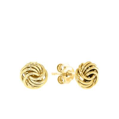 Boucles d'Oreilles Multi-Nœuds en Or Jaune 375 - Emanessence