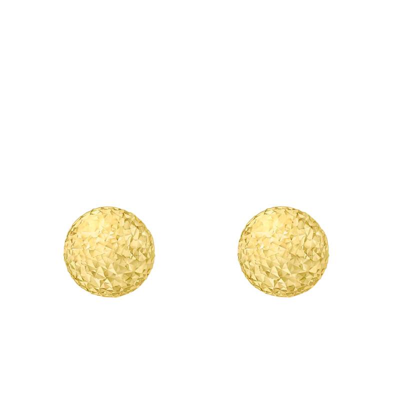 Ball Yellow Gold 375 Earrings, 10 mm Diameter - Emanessence