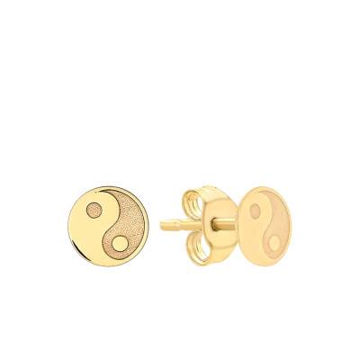 Yin-Yang Yellow Gold 375 Earrings - Emanessence