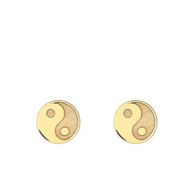 Yin-Yang Yellow Gold 375 Earrings - Emanessence