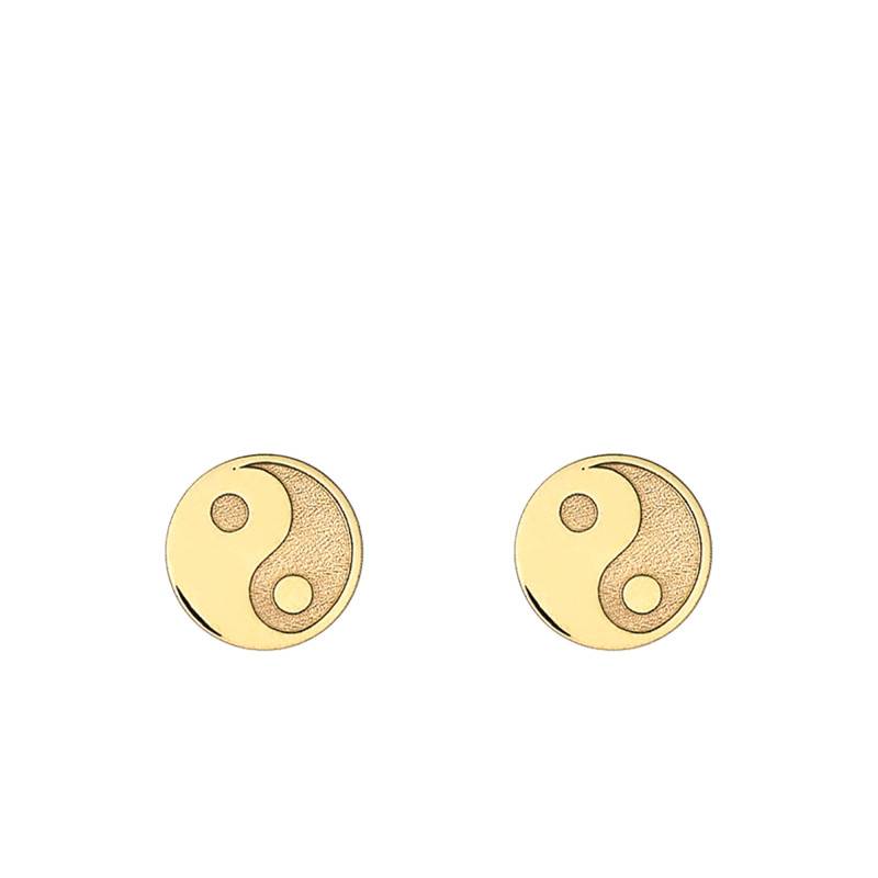 Yin-Yang Yellow Gold 375 Earrings - Emanessence