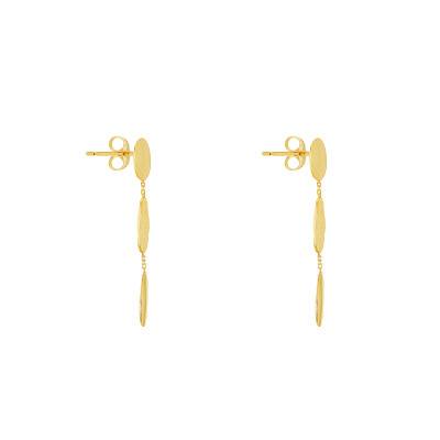 Boucles d'Oreilles Triple Goutte en Or Jaune 375 - Emanessence