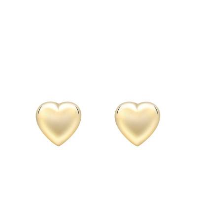 375 Yellow Gold Heart Earrings - Bambins