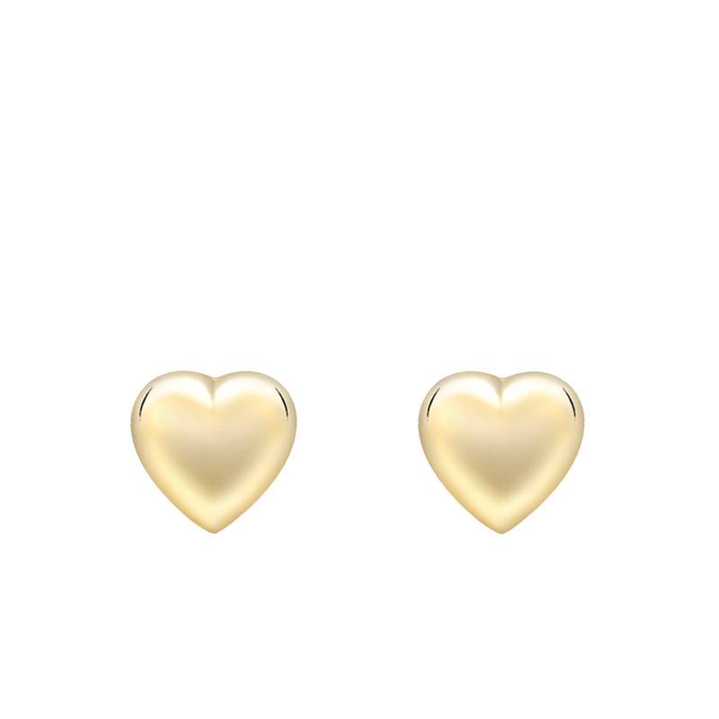 375 Yellow Gold Heart Earrings - Bambins