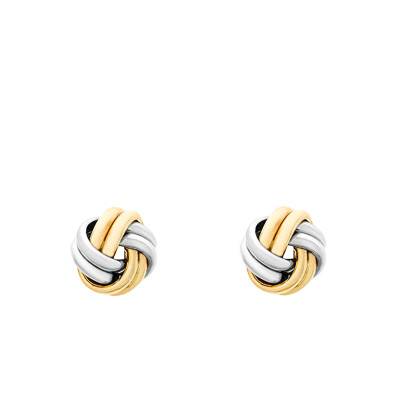 Two-Tone 375/1000 (9K) Gold Double Knot Earrings - Emanessence