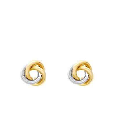 Boucles d'Oreilles Noeud en 2 Ors 375 - Emanessence
