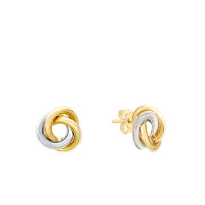 Boucles d'Oreilles Noeud en 2 Ors 375 - Emanessence