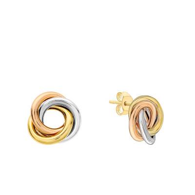 Boucles d'Oreilles Noeud en 3 Ors 375 - Emanessence