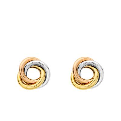 Boucles d'Oreilles Noeud en 3 Ors 375 - Emanessence