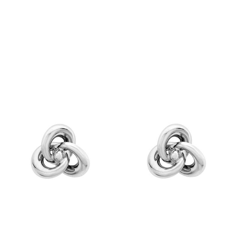375 White Gold Interlaced Stud Earrings - Emanessence