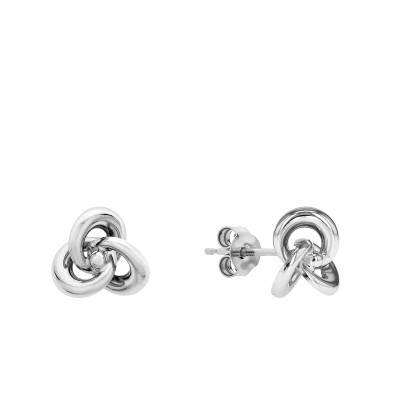375 White Gold Interlaced Stud Earrings - Emanessence