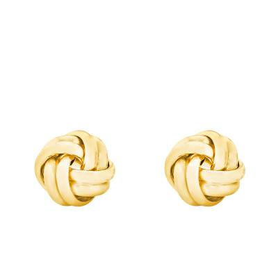 750/1000 Yellow Gold Knot Stud Earrings - Emanessence