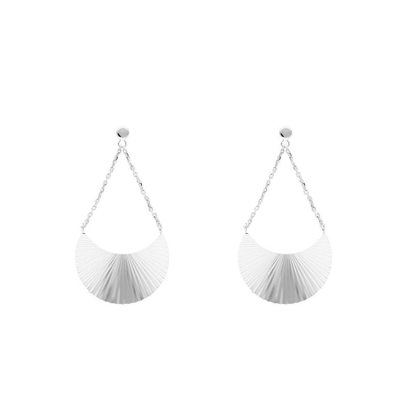 925 Silver Elongated Moon Drop Earrings - Emanessence