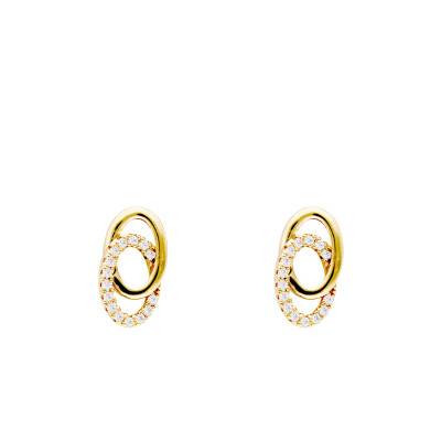 Yellow Gold-Plated Sully Stud Earrings & Zirconium Oxide - Emanessence