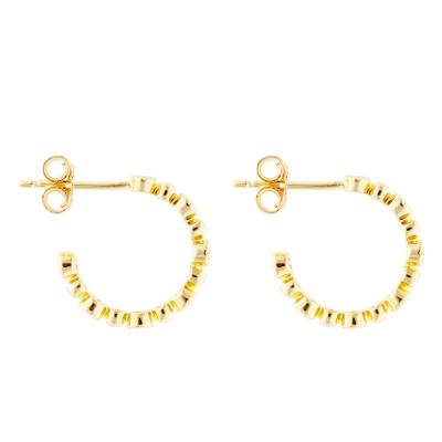Boucles d'Oreilles Créoles Sully en Plaqué Or Jaune & Oxyde de Zirconium - Emanessence
