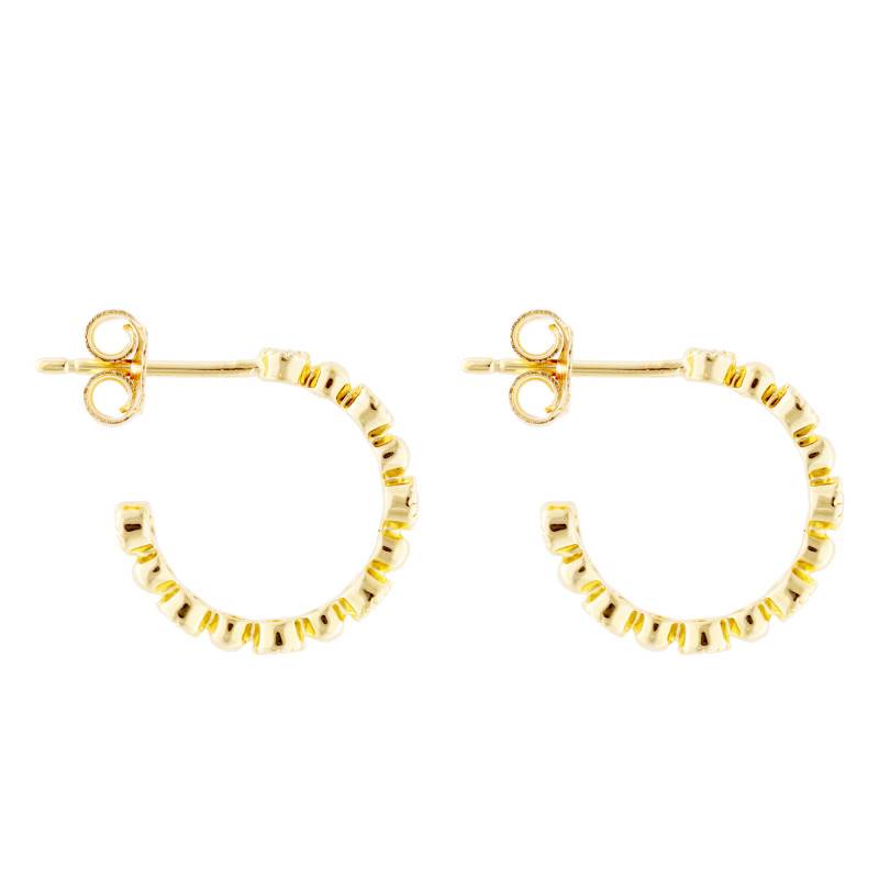 Sully Yellow Gold-Plated & Cubic Zirconia Hoop Earrings - Emanessence