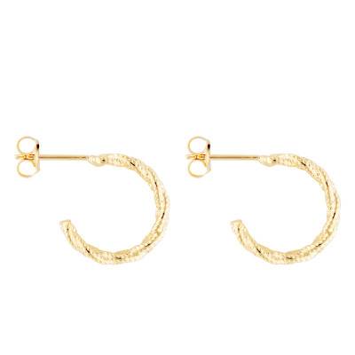 Sully Yellow Gold-Plated Braided Hoop Earrings - Emanessence