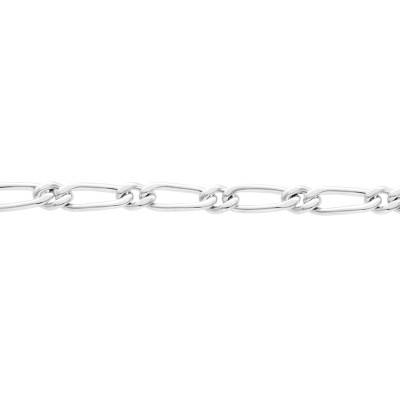 925 Silver Alternating Simple Oval Link Chain Bracelet, Length 19 cm, Width 5 mm - Manillon