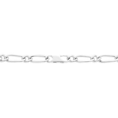 Bracelet Maille Cheval Alternée Simple en Argent 925, Longueur 21 cm - Manillon
