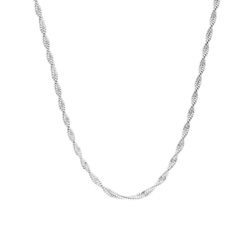 925 Silver Singapore Chain, Length 45 cm, Width 3.75 mm - Manillon