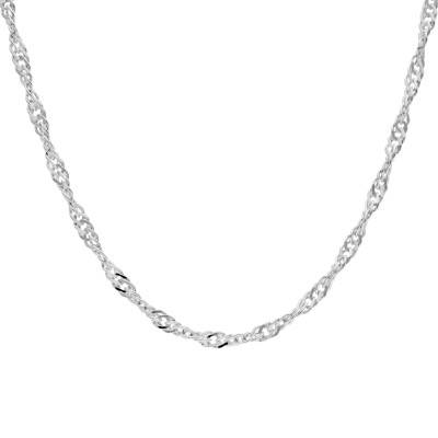 Chaîne Maille Singapour en Argent 925, Longueur 50 cm - Manillon