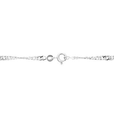 925 Silver Singapore Chain, 50 cm Length - Manillon