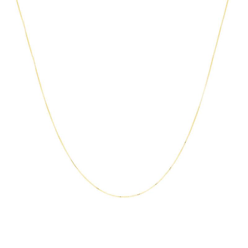 375/1000 Yellow Gold Box Chain, 40 cm Length, 0.50 mm Width - Manillon