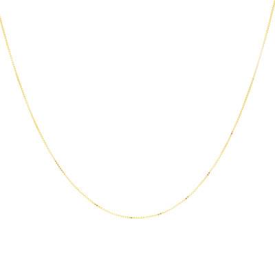 375 Yellow Gold Box Chain, Length 45 cm - Manillon
