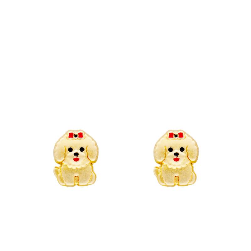 Boucles d'Oreilles Chiens en Or Jaune 375 - Bambins