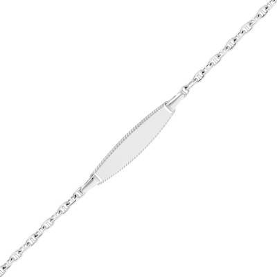 750/1000 White Gold Mariner Chain Baby ID Bracelet 14 cm - Bambins
