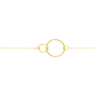 375/1000 Yellow Gold Double Circle Bracelet - Emanessence