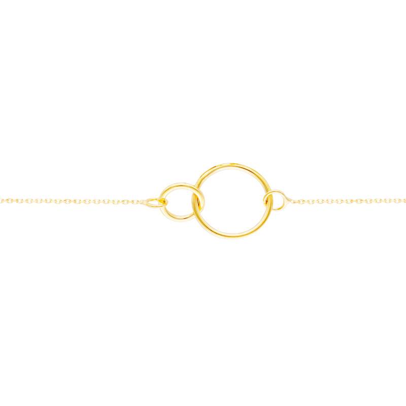 375/1000 Yellow Gold Double Circle Bracelet - Emanessence