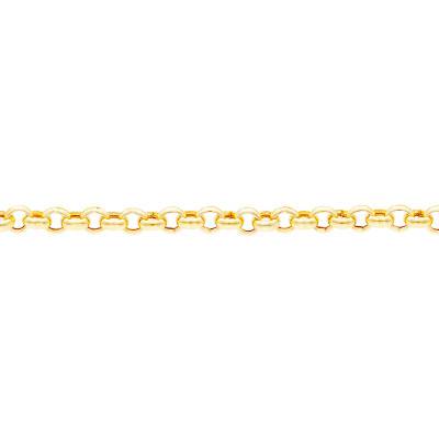 Bracelet Maille Jaseron en Or Jaune 375, Longueur 19 cm - Manillon