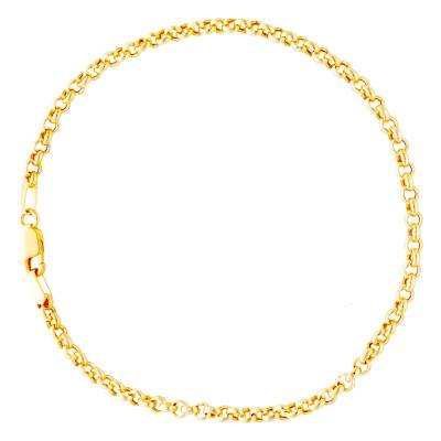 Bracelet Maille Jaseron en Or Jaune 375, Longueur 19 cm - Manillon