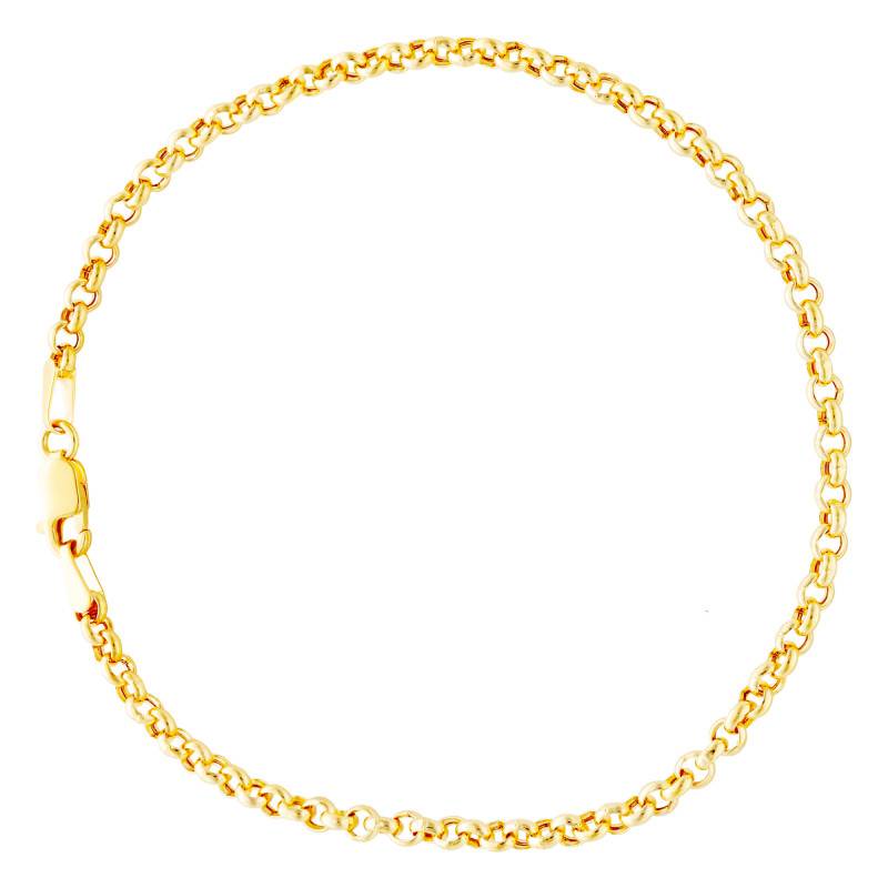 375 Yellow Gold Rolo Chain Bracelet, Length 19 cm - Manillon