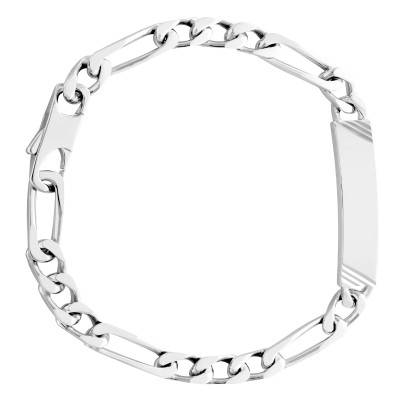 Bracelet Maille Cheval Alternée Triple en Argent 925, Longueur 20 cm - Emanessence