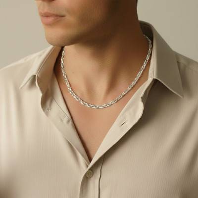 Chaîne Maille Marine Plate en Argent 925, Longueur de 41 cm à 61 cm - Emanessence