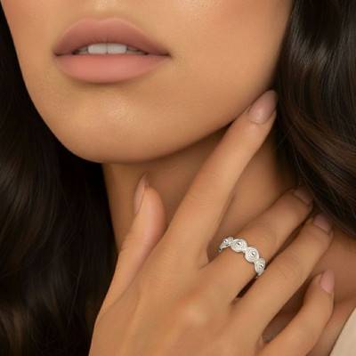 925 Sterling Silver & Zirconium Oxide Band Ring - Emanessence