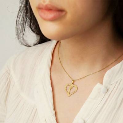 Pendentif Coeur Ajouré Gravable en Plaqué Or Jaune - Lumiosa