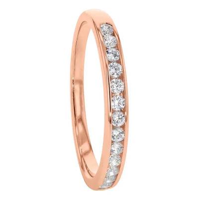 Alliance Demi-Tour Anténor en Or Rose 750 & Diamants GSI2 0,25 ct - Alliantine