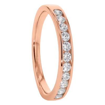 Alliance Demi-Tour Anténor en Or Rose 750 & Diamants GSI2 0,30 ct - Alliantine