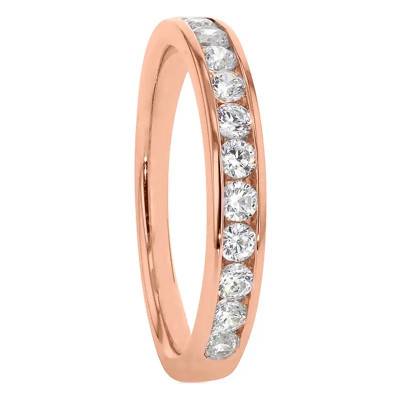 Alliance Demi-Tour Anténor en Or Rose 750 & Diamants GSI2 0,50 ct - Alliantine