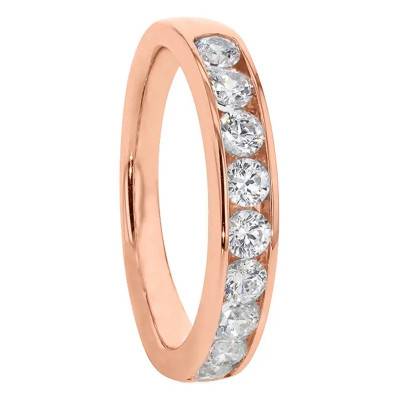 Alliance Demi-Tour Anténor en Or Rose 750 & Diamants GSI2 0,77 ct - Alliantine