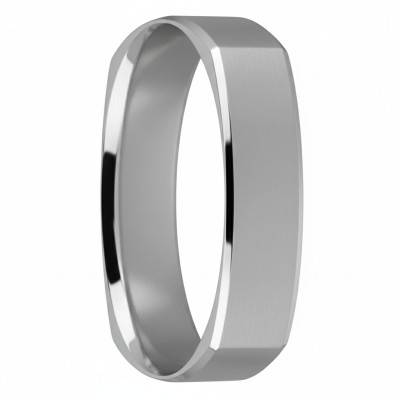 Alliance Fantaisie Confort Rectangulaire en Or Blanc 750, Largeur 5 mm - Gaïa