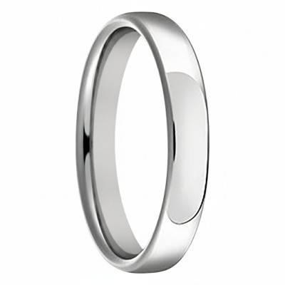 750 White Gold Comfort Half-Domed Wedding Ring, 3.50 mm Width - Fair'Belle