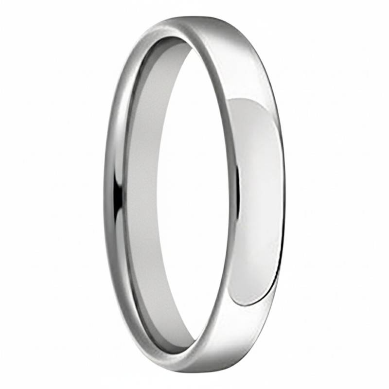 Alliance Demi-Bombée Confort en Or Blanc 750, Largeur 3,50 mm - Fair'Belle