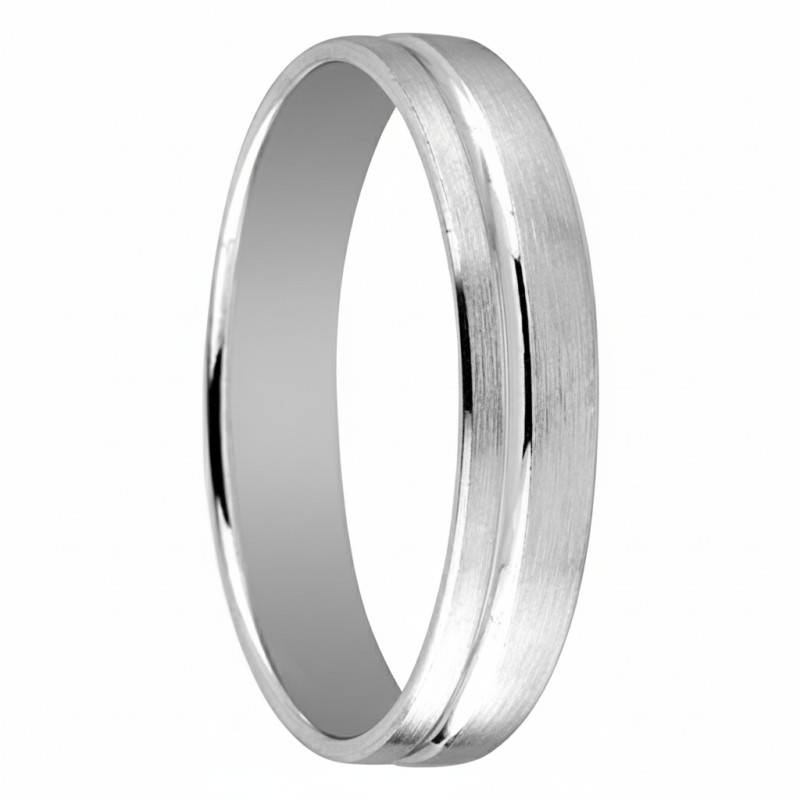 Alliance Ruban Standard en Or Blanc 750, Largeur 4 mm - Fair'Belle