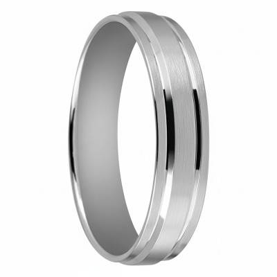 Alliance Ruban Confort Superposée en Or Blanc 750, Largeur 5 mm - Gaïa