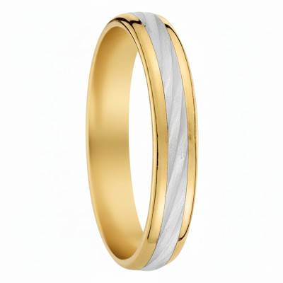 Alliance Matée en 2 Ors 750, Largeur 4 mm - Gaïa